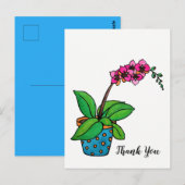 Waterverf orchidee Plant in mooie pot Briefkaart (Voorkant / Achterkant)
