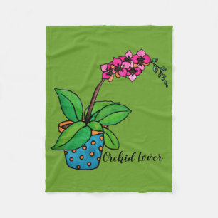 Waterverf orchidee Plant in mooie pot Fleece Deken