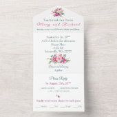 Waterverf orchideeën en Rozen All In One Uitnodiging (Binnen)