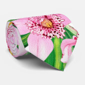Waterverf Orchids Design 12 Stropdas (Opgerold)