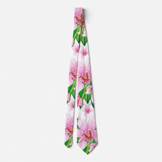 Waterverf Orchids Design 12 Stropdas (Achterkant)