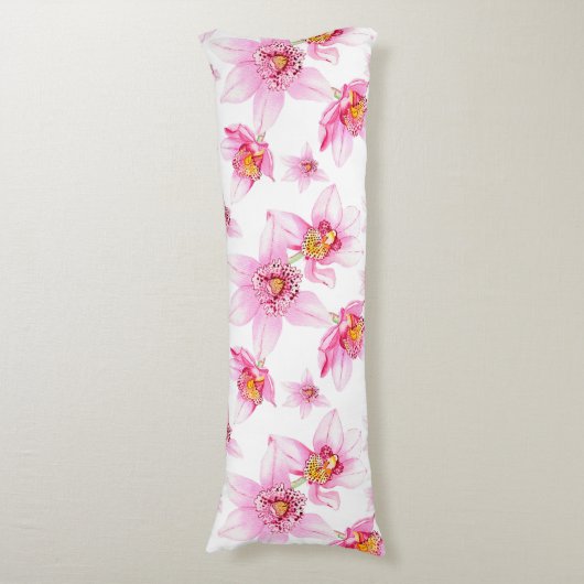 Waterverf Orchids Design 15 Lichaamskussen (Voorkant Verticaal)