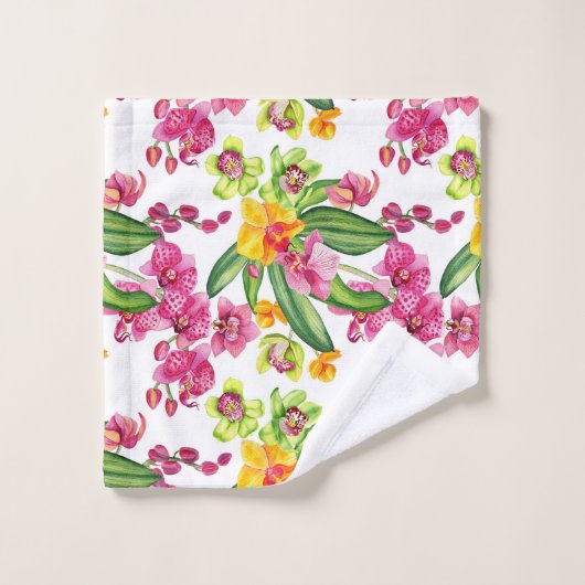 Waterverf Orchids Design 18 Bad Handdoek (Wasdoekje)