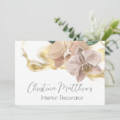 Waterverf Orchids en Gold Kaart (Staand voorkant)