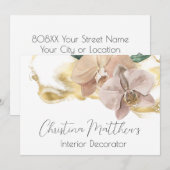 Waterverf Orchids en Gold Kaart (Voorkant / Achterkant)