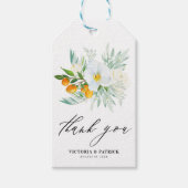 Waterverf Orchids en Kumquats Wedding Bedankt Cadeaulabel (Voorkant)