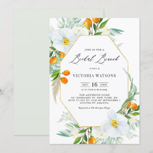 Waterverf Orchids & Kumquats Lijst Bridal Brunch Kaart