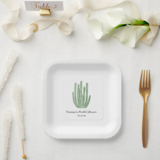 Waterverf Organ Pipe Cactus Bruidsdiner Papieren Bordje