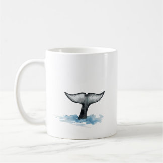 Waterverf Orka Staartvin Stickers Koffiemok