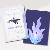 Waterverf Orka Walvis Baby Shower