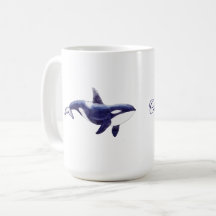 Waterverf Orka Walvis Baby Shower