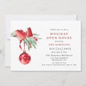 Waterverf Ornament CHRISTMAS HOLIDAY OPEN HUUSE Kaart (Voorkant)