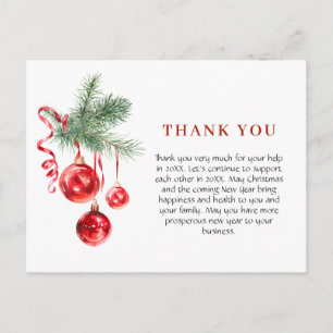 Waterverf Ornament kerstfeestdag bedankt Briefkaart