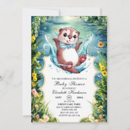 Waterverf Otter Baby shower Kaart