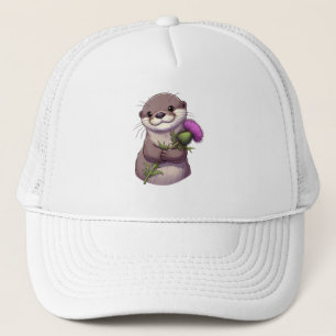 Waterverf Otter en distel Trucker Pet