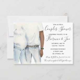 Waterverf Ouders om het Baby shower van Paar Invi  Kaart