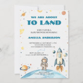 Waterverf Outer Space Planet Navy Blue BabyShower Kaart (Voorkant)