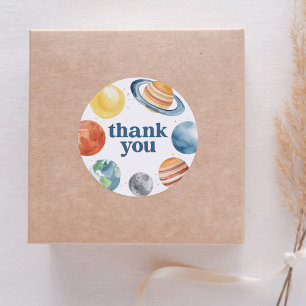 Waterverf Outer Space verjaardagsfeestje Ronde Sticker