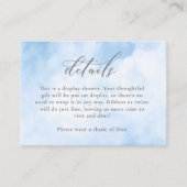 Waterverf over Cloud 9 Shower Details Informatiekaartje (Voorkant)