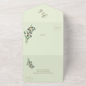  Waterverf Overtredingen Sage Green Wedding All In One Uitnodiging (Buitenkant)