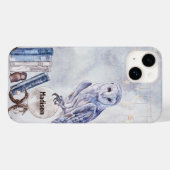 Waterverf Owl & Boeken Case-Mate iPhone Case (Achterkant (horizontaal))