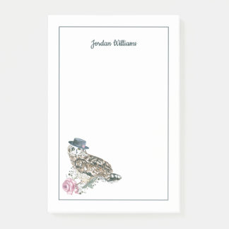 Waterverf Owl | Jouw namen toevoegen Post-it® Notes