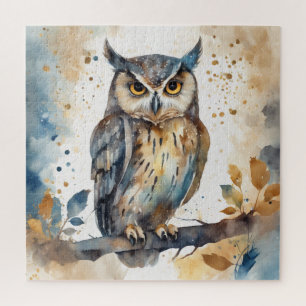 Waterverf Owl Legpuzzel