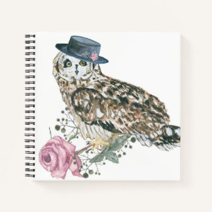 Waterverf Owl Notitieboek
