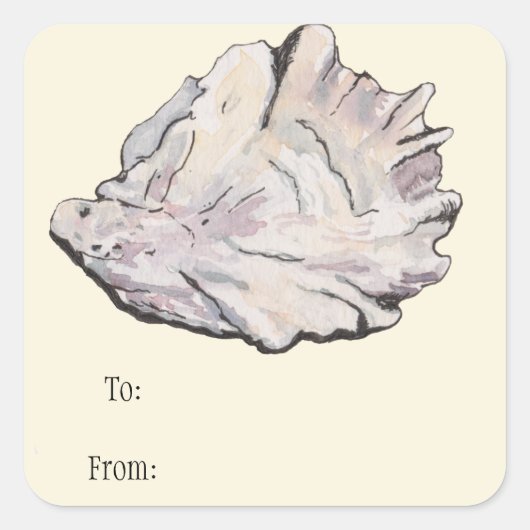 Waterverf Oyster Gift Label (Voorkant)