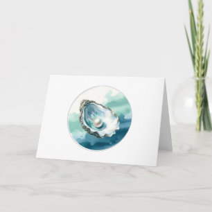 Waterverf Oyster Shell en Pearl Blank Groet Kaart