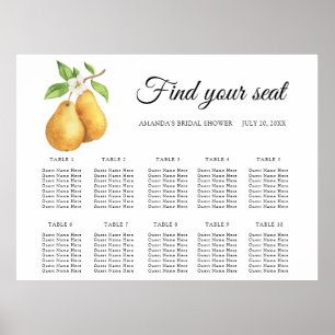 Waterverf paar peren Trouwstoel grafiek Poster