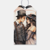 Waterverf paar romantisch hart  cadeaulabel (Voorkant)