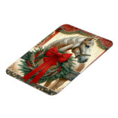 Waterverf Paard en Feestelijk Boerderij Kerst Magneet (Linkerzijde)