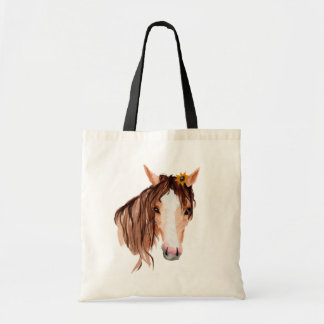 Waterverf Paard: "Het leven is beter..." Tote Bag