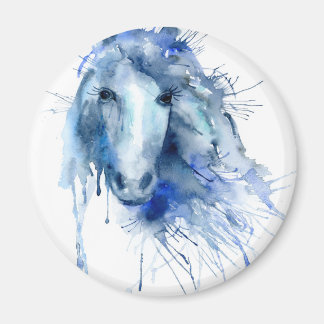 Waterverf paard Portret met verfsplaat Magneet