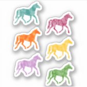 Waterverf paard silhouet sticker pack (Voorkant)