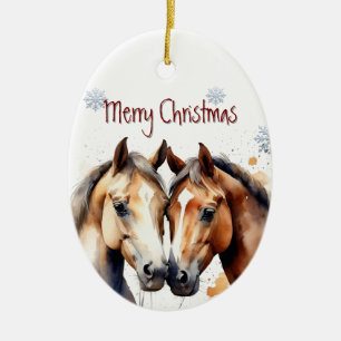 Waterverf Paarden Dierlijke Douane Keramisch Ornament