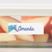 Waterverf paarden gepersonaliseerd labels (Aangebracht)