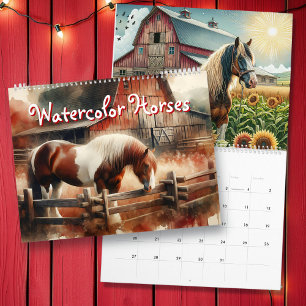 Waterverf paarden Kalender