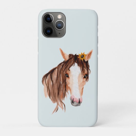 Waterverf Paarden met zonnebloem Case-Mate iPhone Case (Achterkant)