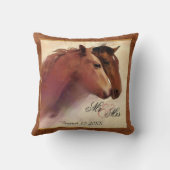 Waterverf paarden Wedding Pillow Kussen (Achterkant)