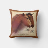 Waterverf paarden Wedding Pillow Kussen (Voorkant)