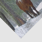 Waterverf Paardenbos sneeuw Tissuepapier (Detail)