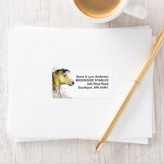 Waterverf Paardenkop Adresetiketten Etiket (Insitu)
