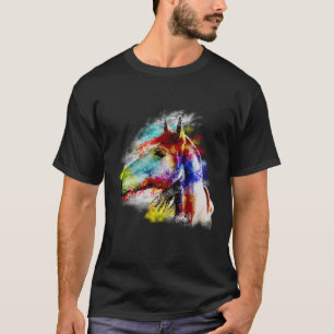 Waterverf Paardenkop Paardrijden Paardrijden T-shirt