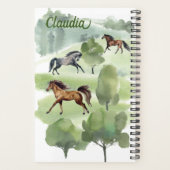 Waterverf Paardenlandschap Naam Monogram Planner (Achterkant)