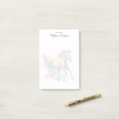 Waterverf Paardenliefhebber Gepersonaliseerd Post-it® Notes (Op bureau)