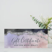 Waterverf Paars Black Silver Cadeaubon (Staand voorkant)