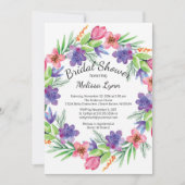 Waterverf Paars en roze bloemen Vrijgezellenfeest Kaart (Voorkant)