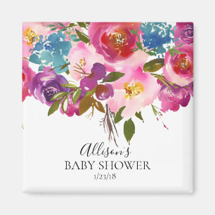 Waterverf Paars en roze douche Favor Magnet Magneet